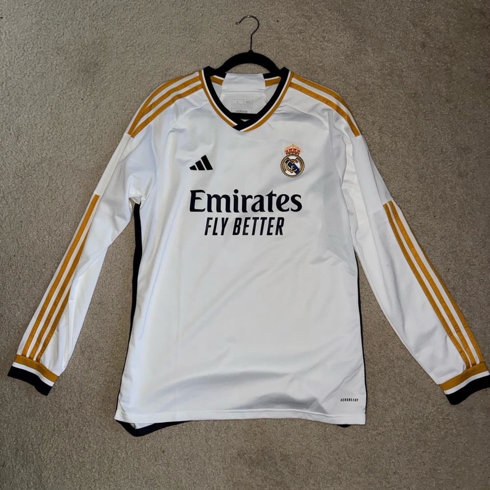 Adidas White Jersey with Gold and Black Trim